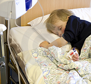sick child in bed