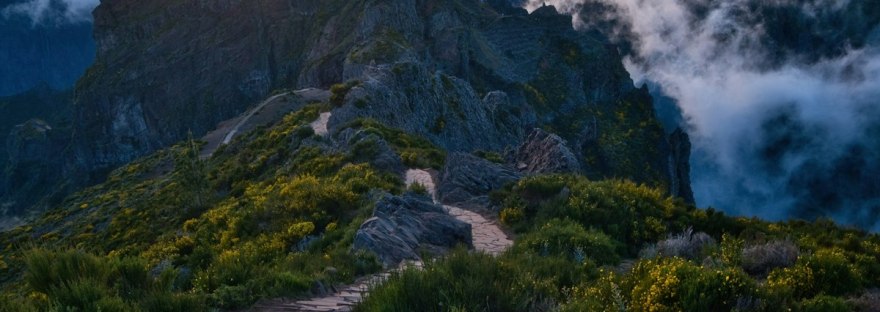 Mountain path through the peaks