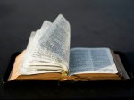 Open book in natural light
