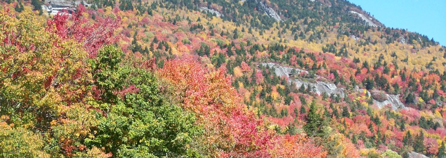 Fall color on Grandfather Mountain from the Blue Ridge Parkway