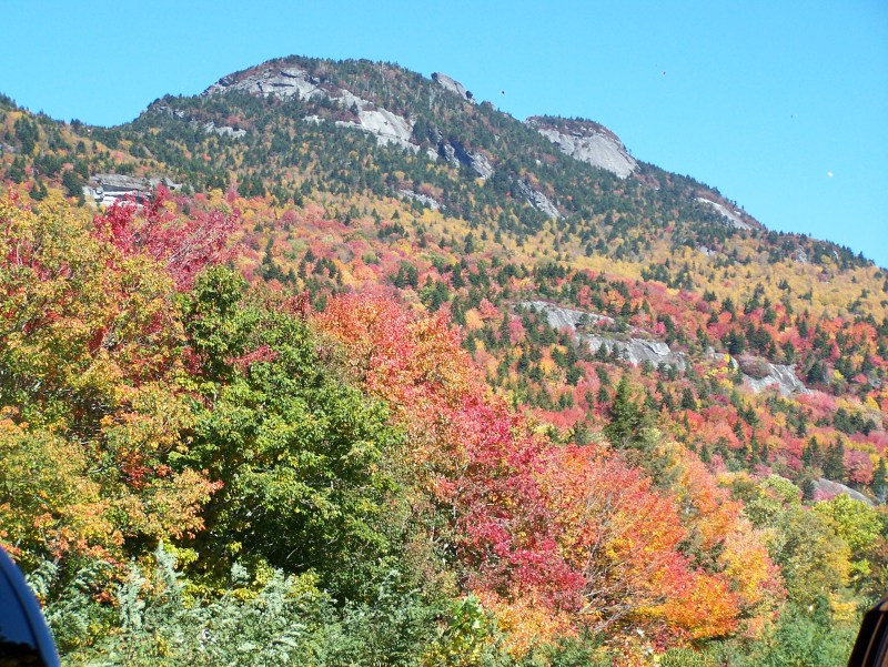 Fall color on Grandfather Mountain from the Blue Ridge Parkway