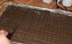 The pan scored into small squares